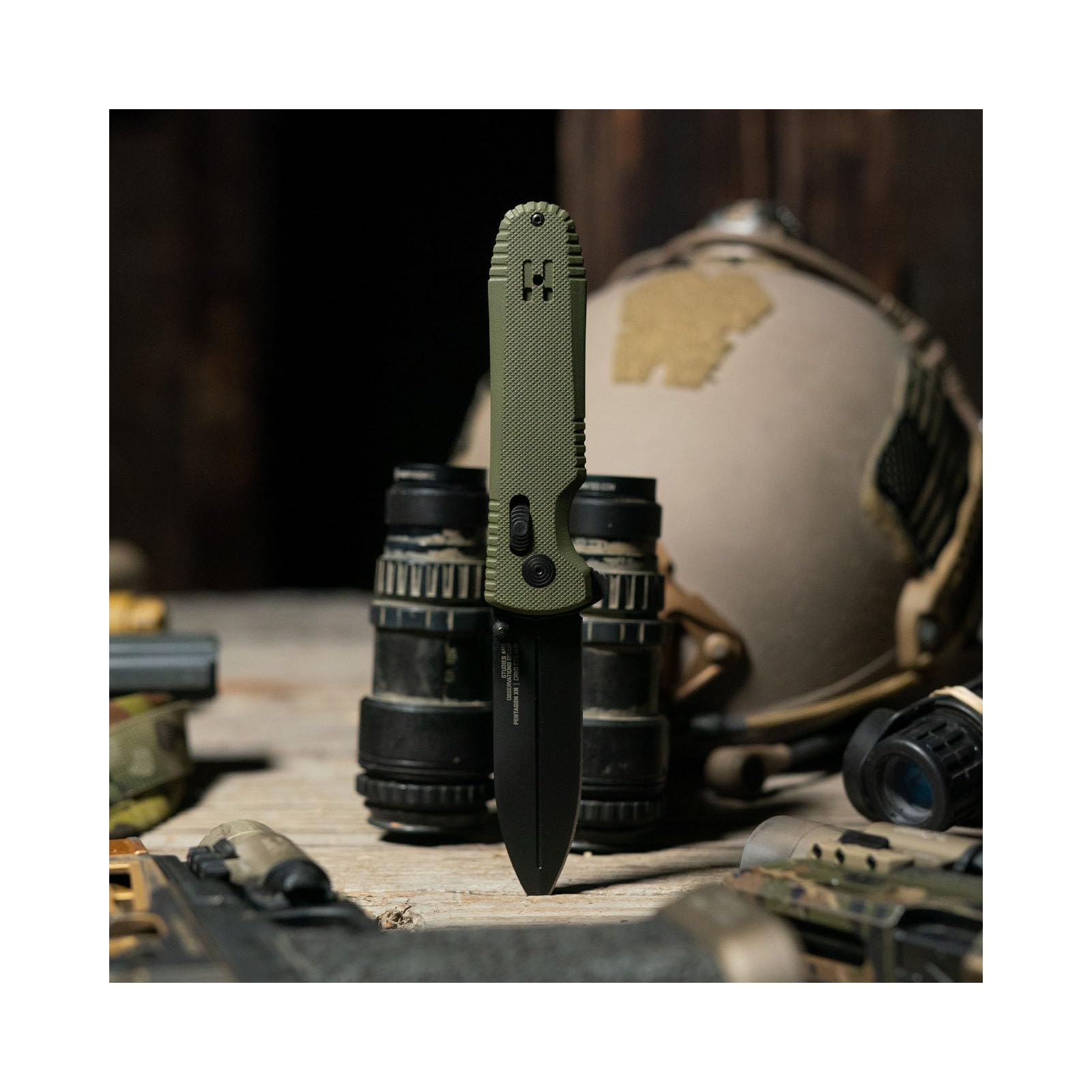 SOG Pentagon XR Quick-Opening Ambidextrous Sharp Pocket Folding Knives with Ultra-Grip G10 handle | CTS XHP Steel, XR Lock, OD Green
