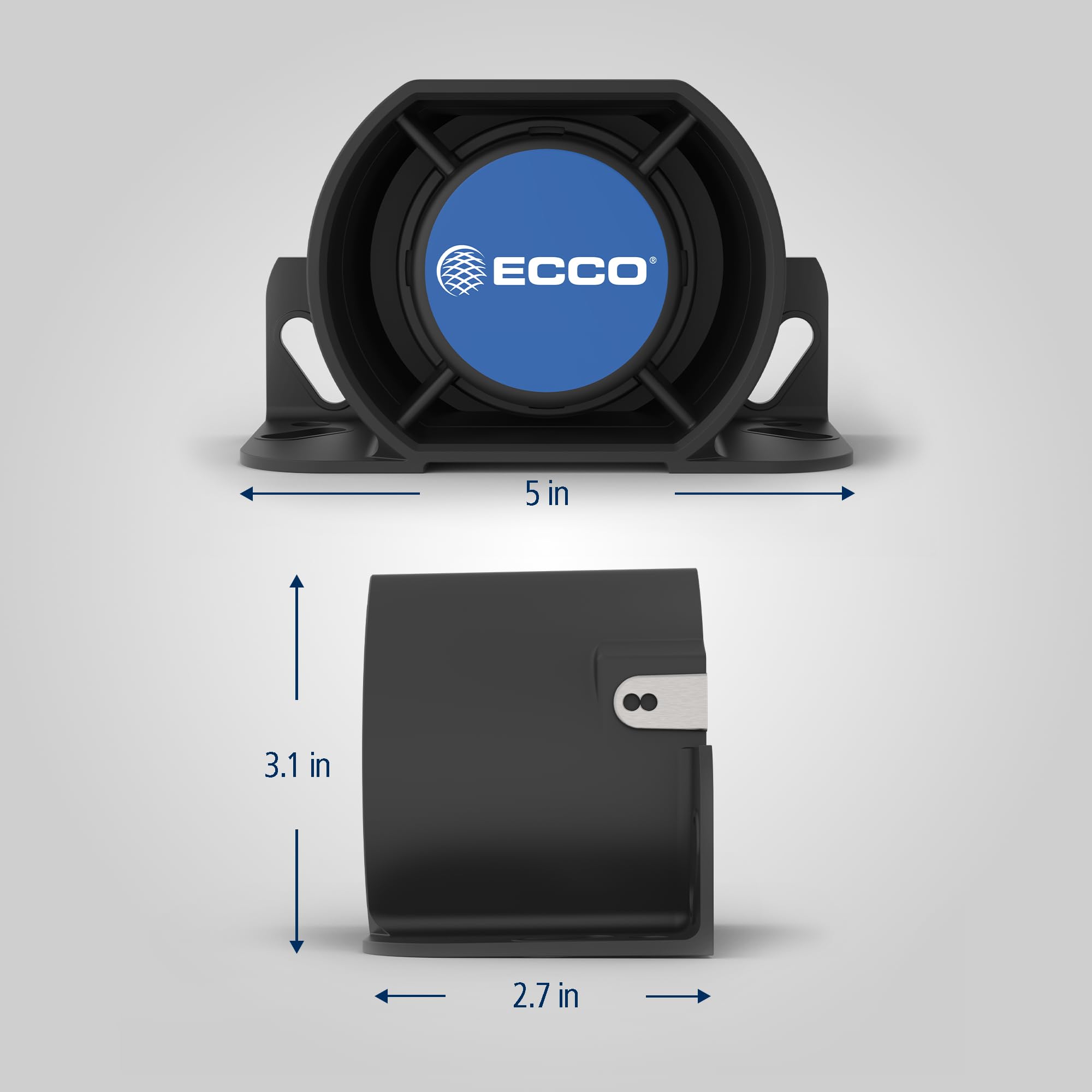 ECCO 12V 36V Backup Alarm 97dB Industrial Heavy-Duty Reverse Warning Alarm with Beeper Tone for Truck Van Freight Car Lorry Heavy Vehicles, 2 Year Warranty