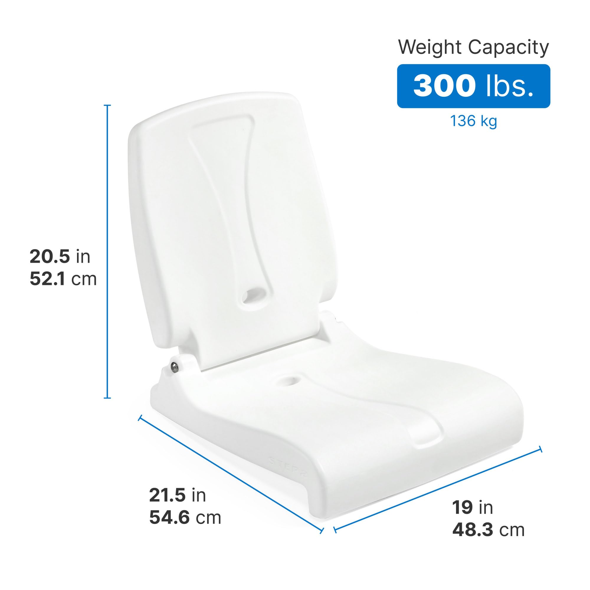 Step2 Adult Foldable Flip Seat, Portable Outdoor Chair for Poolside, Tailgating, Camping, Picnic Chair, Provides Back Support When Sitting on Ground, White