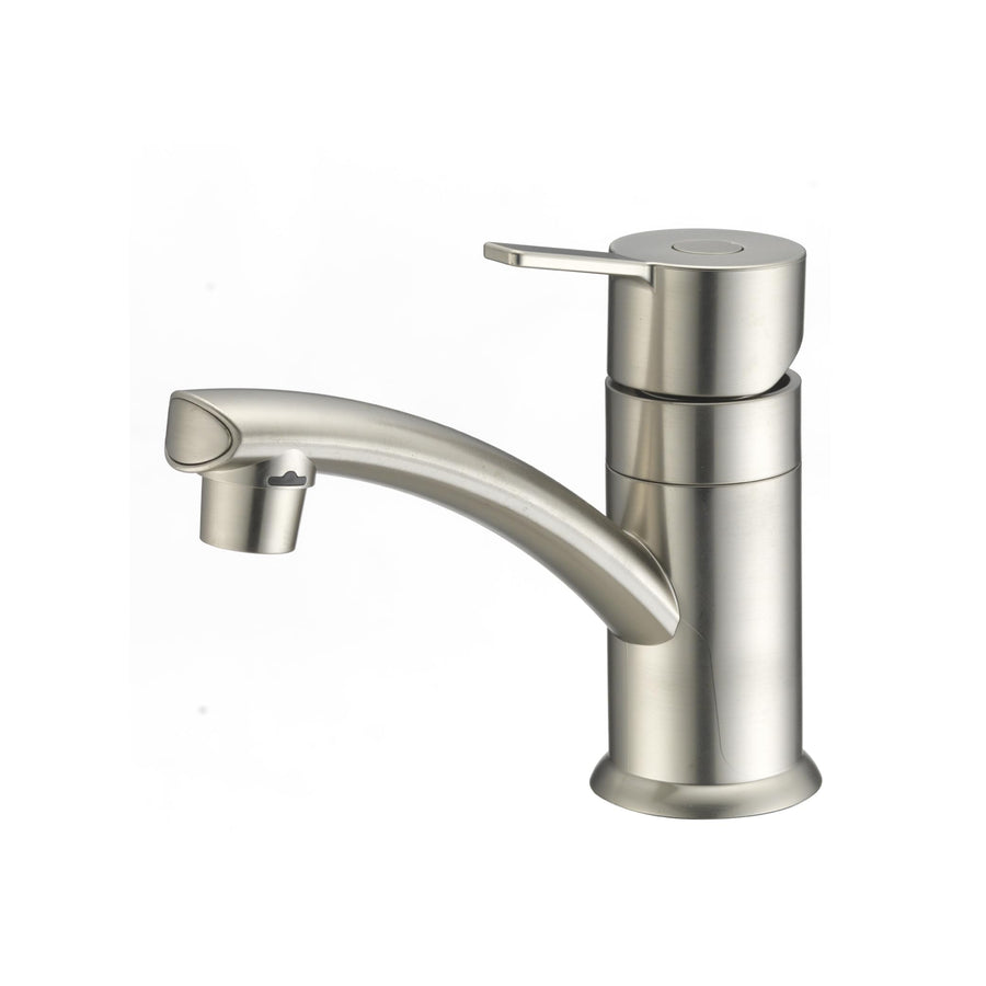 Dura Faucet RV Streamline (DF-PL200M-SN) Single Lever Lavatory Faucet – Satin Nickel, 1-Hole Centerset Sink Faucet with Deck Plate, Leak-Free Ceramic Cartridge, Lead-Free, Easy Installation