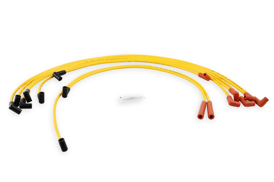 4049 ACCEL Spark Plug Wire Set - 8mm - Super Stock - Graphite Core - Yellow with HEI Style Boots-