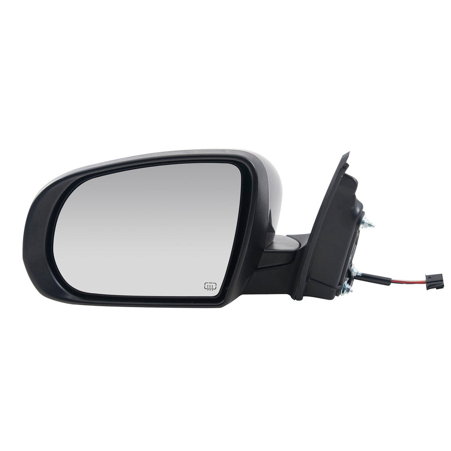 Driver Side Fit Mirror for Jeep Cherokee, Textured Black w/PTM Cover, Code GTB, Foldaway, w/o Memory, w/o Blind spot Detection System, Heated Power