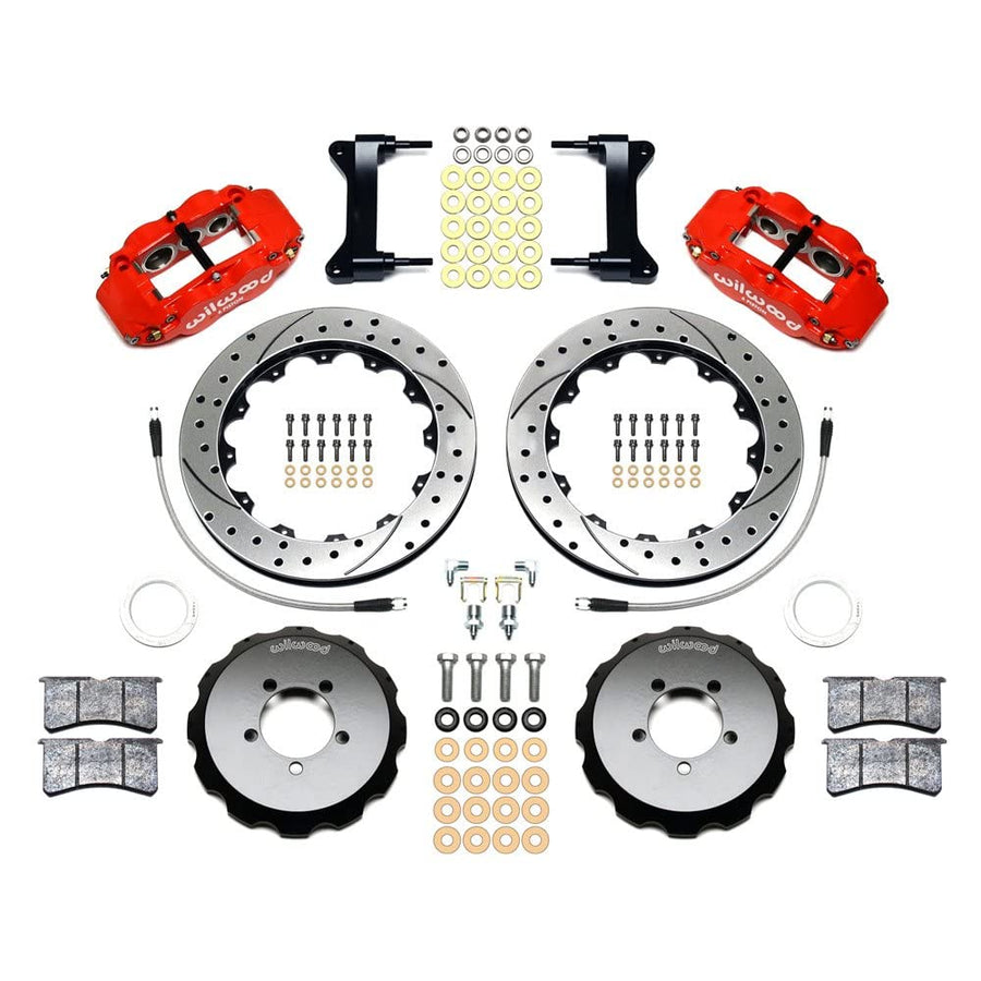 Wilwood 140-12870-DR - Forged Narrow Superlite Caliper Street Performance Drilled and Slotted Rotor Front Brake Kit