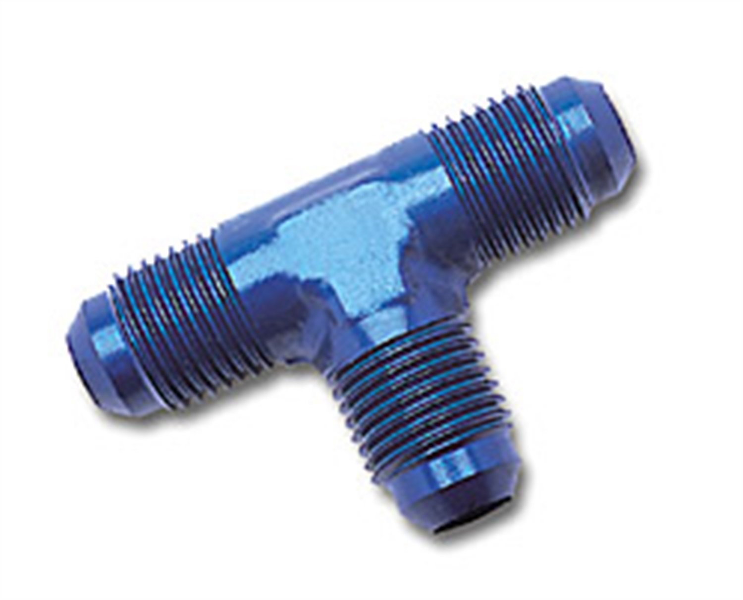 Russell 661020 - Edelbrock Blue Anodized Aluminum -6AN Flare Tee Adapter Fitting