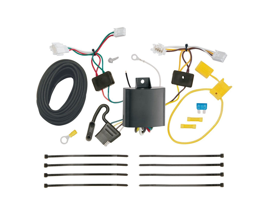T-One® Tekonsha Harness, 4-Way Flat, Compatible with Select Honda HR-V, Black