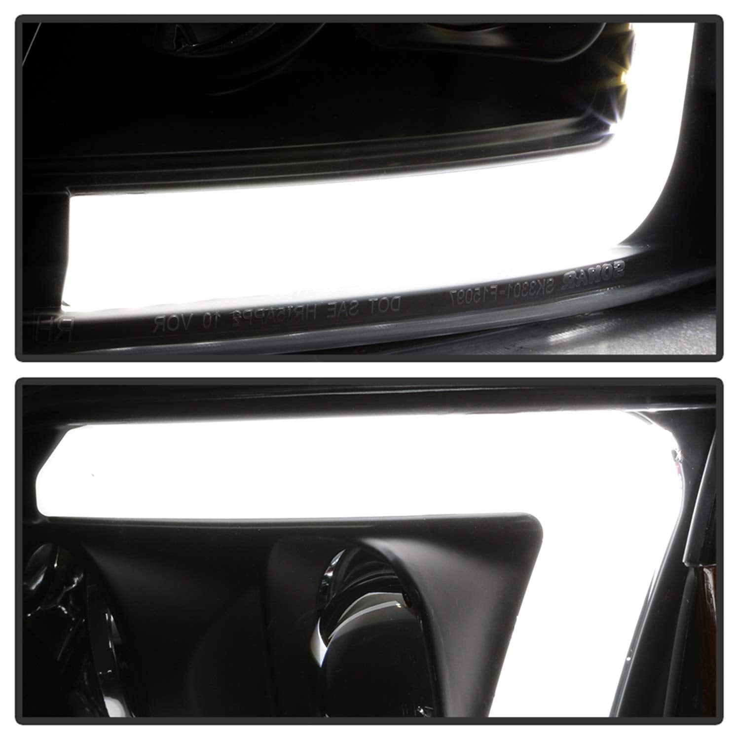 Spyder Auto 5084538 Spyder Ford F150 97-03 / Expedition 97-02 1PC Light Bar Projector Headlights - (Will Not Fit Manufacture Date Before 6/1997) - Black
