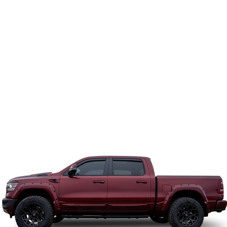 Off Road Black Horse [BHOR in Channel Rain Guards/Wind Deflectors Compatible with 2021-2024 Jeep Grand Cherokee L Smoke 4 PCs - 1494335IN