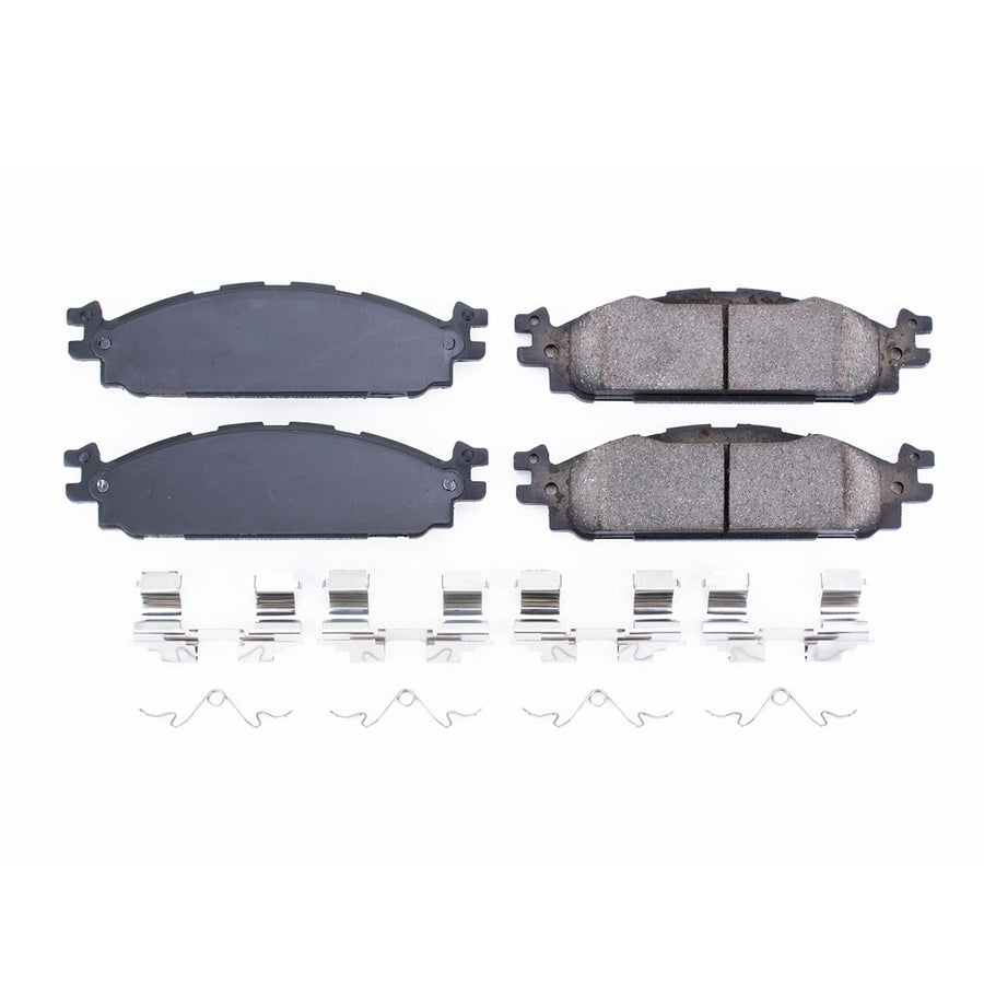 Power Stop Brake Kit Front For Ford Explorer 2011-19 |Flex 2012-19 |Taurus 2011-19 |Lincoln MKS 2011-12 |MKT 2011-19 - Ceramic Brake Pads With Installation Hardware, 17-1508