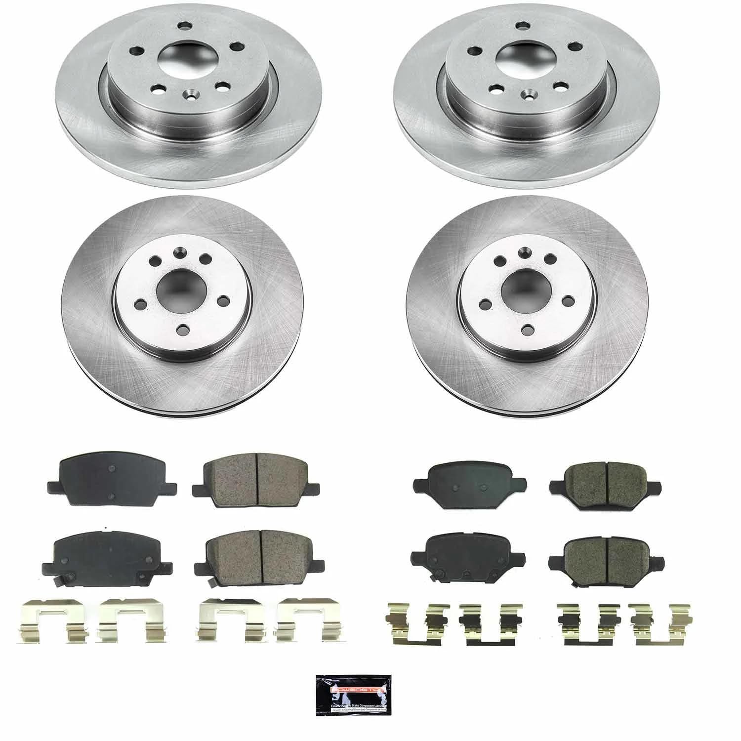Power Stop KOE8505 Front and Rear Brake Kit-OE Brake Rotors & Ceramic Brake Pads For Buick Encore 2018-2022, Chevrolet Trax 2018-2022 [Model Specific]