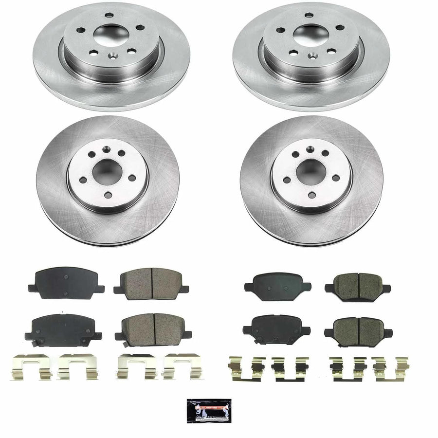 Power Stop KOE8505 Front and Rear Brake Kit-OE Brake Rotors & Ceramic Brake Pads For Buick Encore 2018-2022, Chevrolet Trax 2018-2022 [Model Specific]