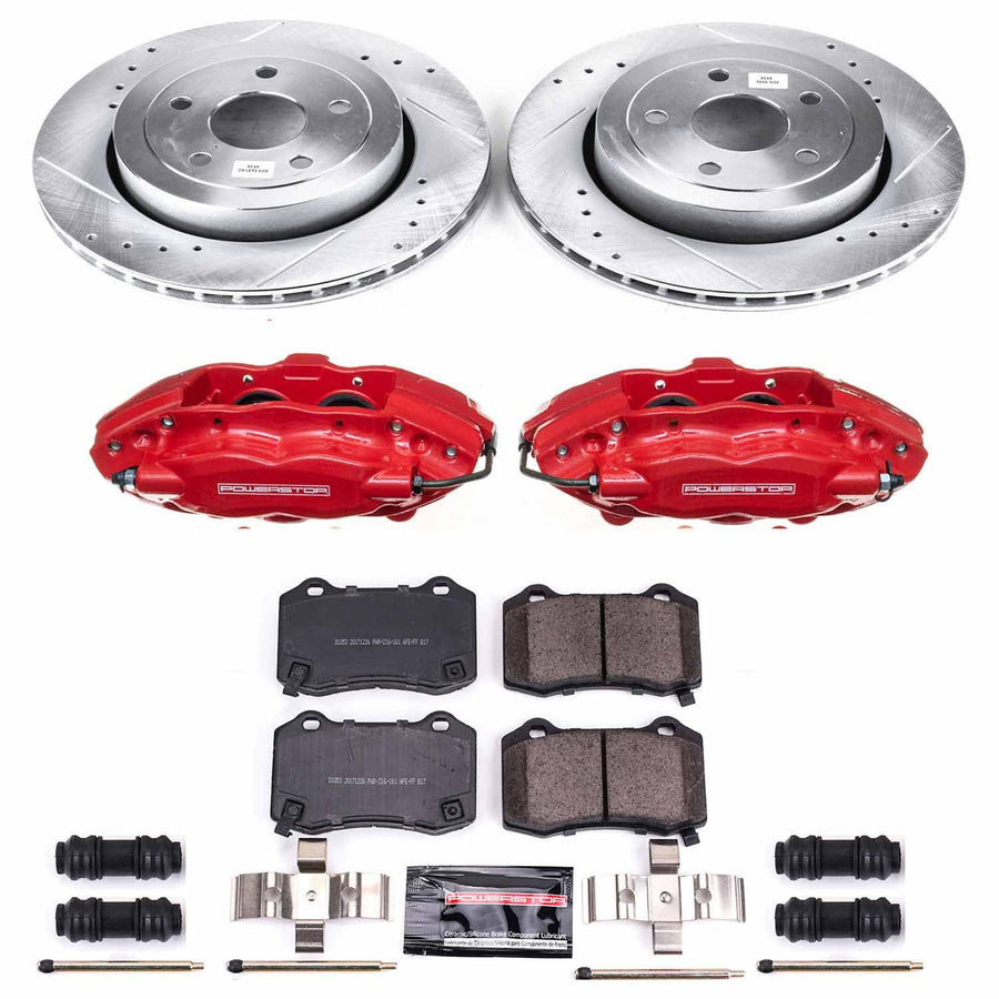 Power Stop Z23 Evolution Sport Rear Caliper Brake Kit- Brake Rotor, Brake Caliper and Carbon-Fiber Ceramic Brake Pads For Jeep Grand Cherokee 2006-2010 [Model Specific]
