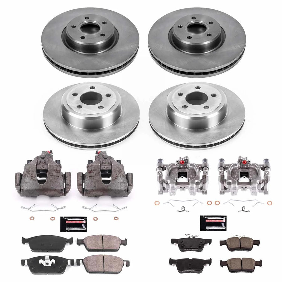 Power Stop KCOE7569 Front and Rear Caliper Kit-OE Rotors, Ceramic Brake Pads, Calipers Autospecialty For Ford Escape 2017-2019 [Model Specific]