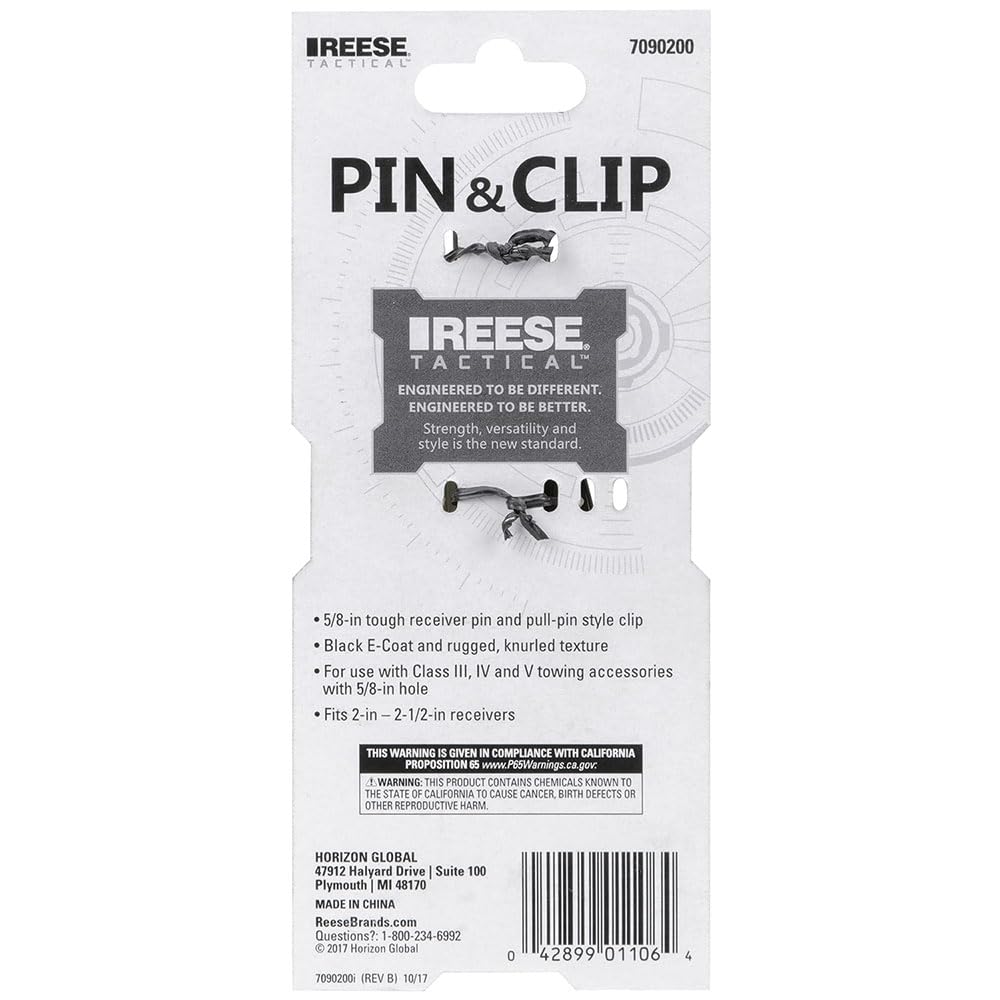 Black Tactical E-Coat Reese Pin and Clip