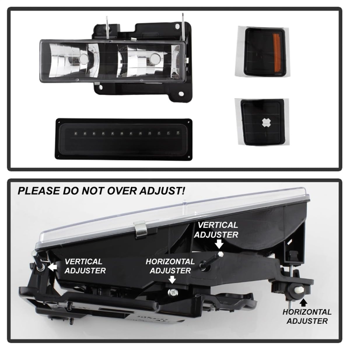 Bumper Headlight Spyder Auto HD-JH-CCK88-LED-AM-BK-SET