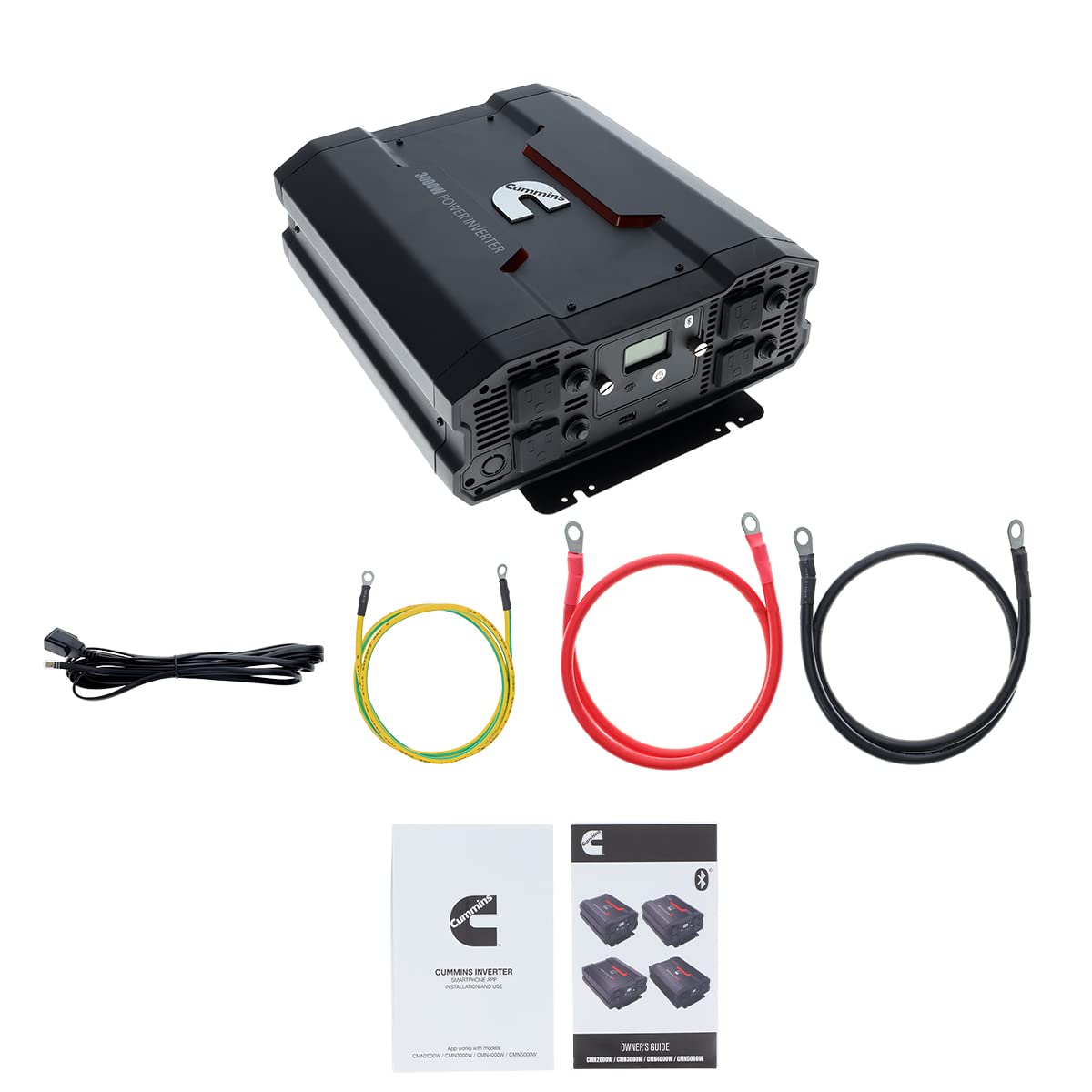 3000 Watts Cummins Inverter Modified Sine Wave Truck Inverter 12 Volts to 110 Volts Four AC Outlets Two USB Ports (Plus Cable Kit)- CMN3000W - Inverters for Vehicles, Van Life, Camping