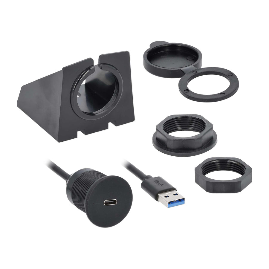 USB Type C Male to Metra Brands USB A Female 3.0 1 Ft.