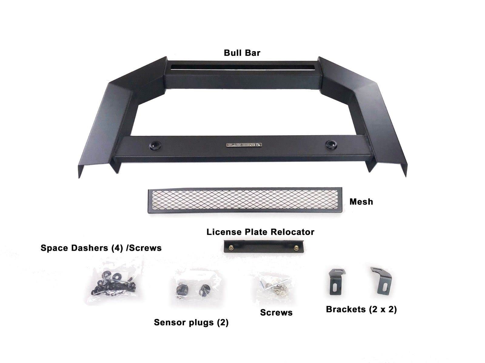 Bull Bar Black Horse Armour No Skid Plate Matte Black Compatible with 2017-2024 Nissan Titan-AB-NI20