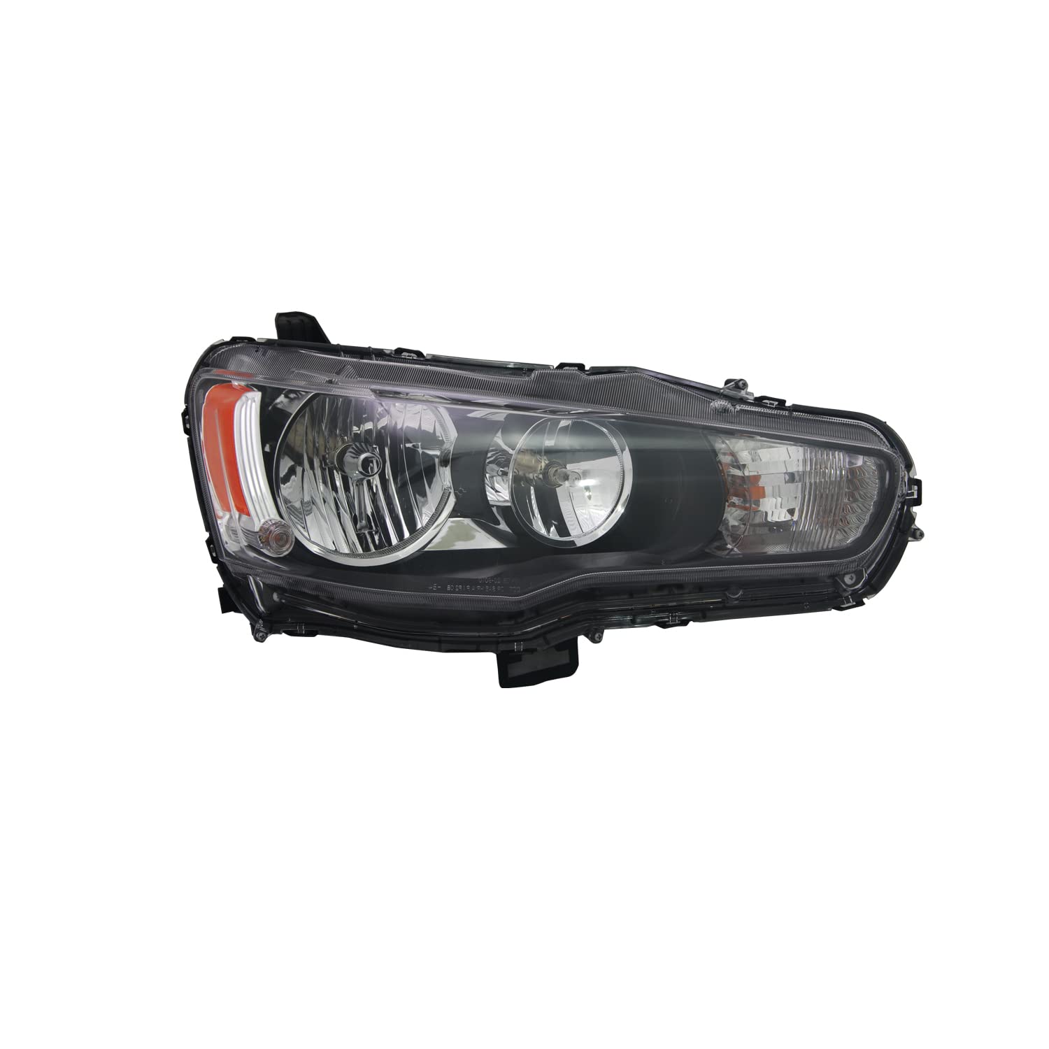 Right TYC Headlight Assembly Compatible with 2009-2015 Mitsubishi Lancer