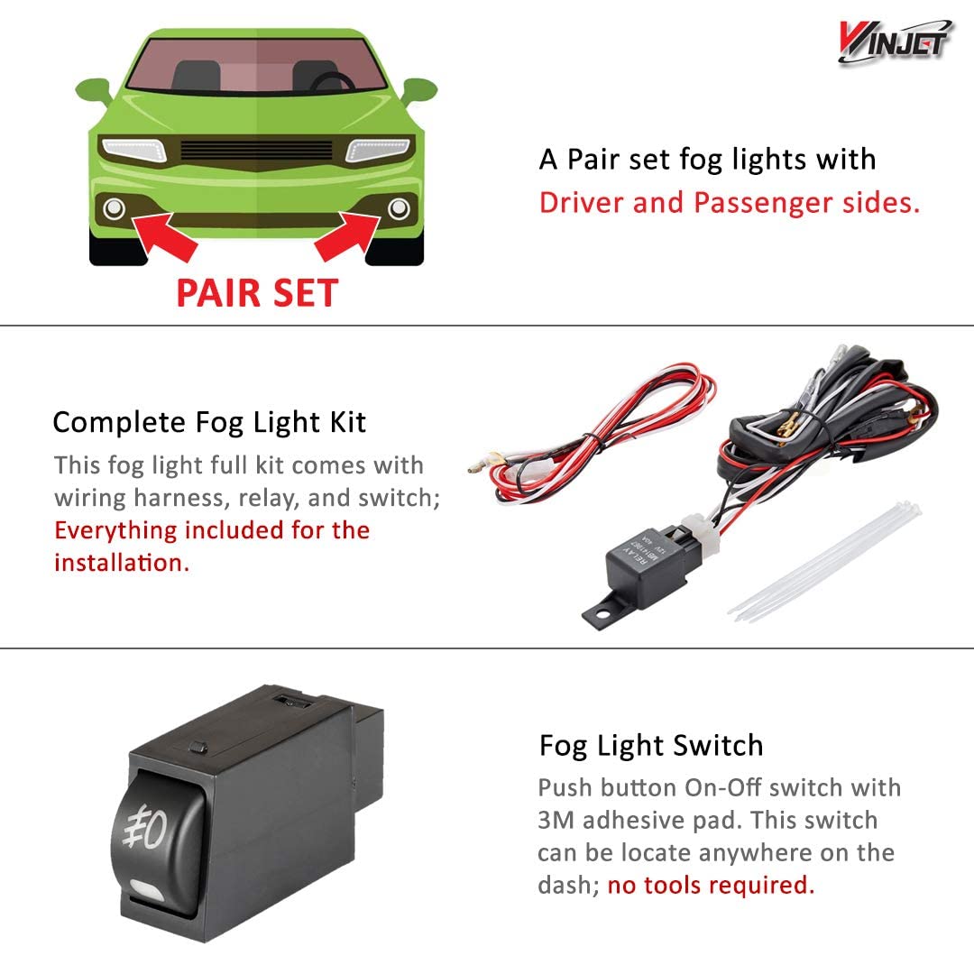 OEM Series Winjet for [2015-2017 Subaru WRX] Driving Fog Lights + Switch + Wiring Kit