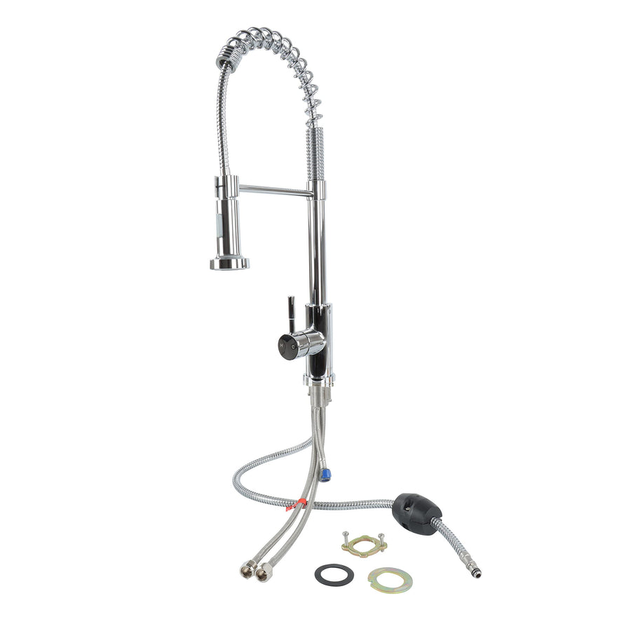Pull Down Kitchen Faucet Empire with Sprayer - Chrome Kitchen Sink Faucet with Optional Hole Covering Deck Plate