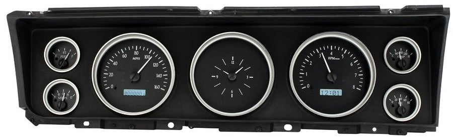 Dakota Digital VHX-67C-IMP-K-W 67 Chevy Impala Analog Dash Gauges Black Alloy White
