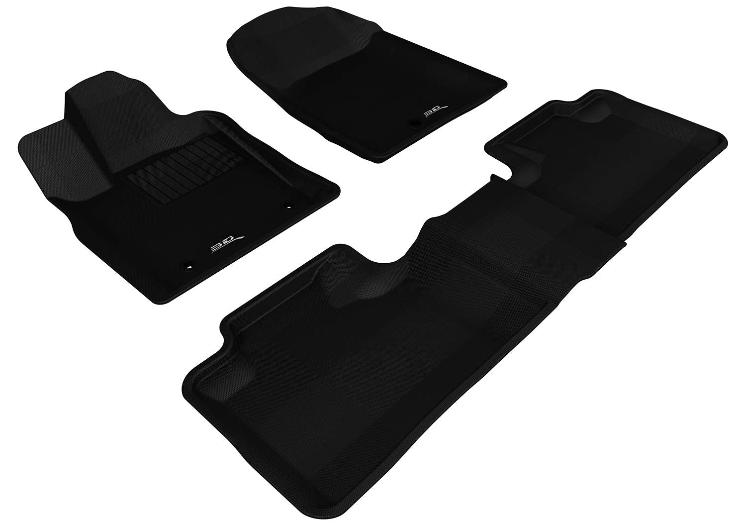 Complete Set 3D MAXpider L1JP00401509 Custom Fit All-Weather Floor Mat for Select Jeep Grand Cherokee Models - Kagu Rubber (Black)
