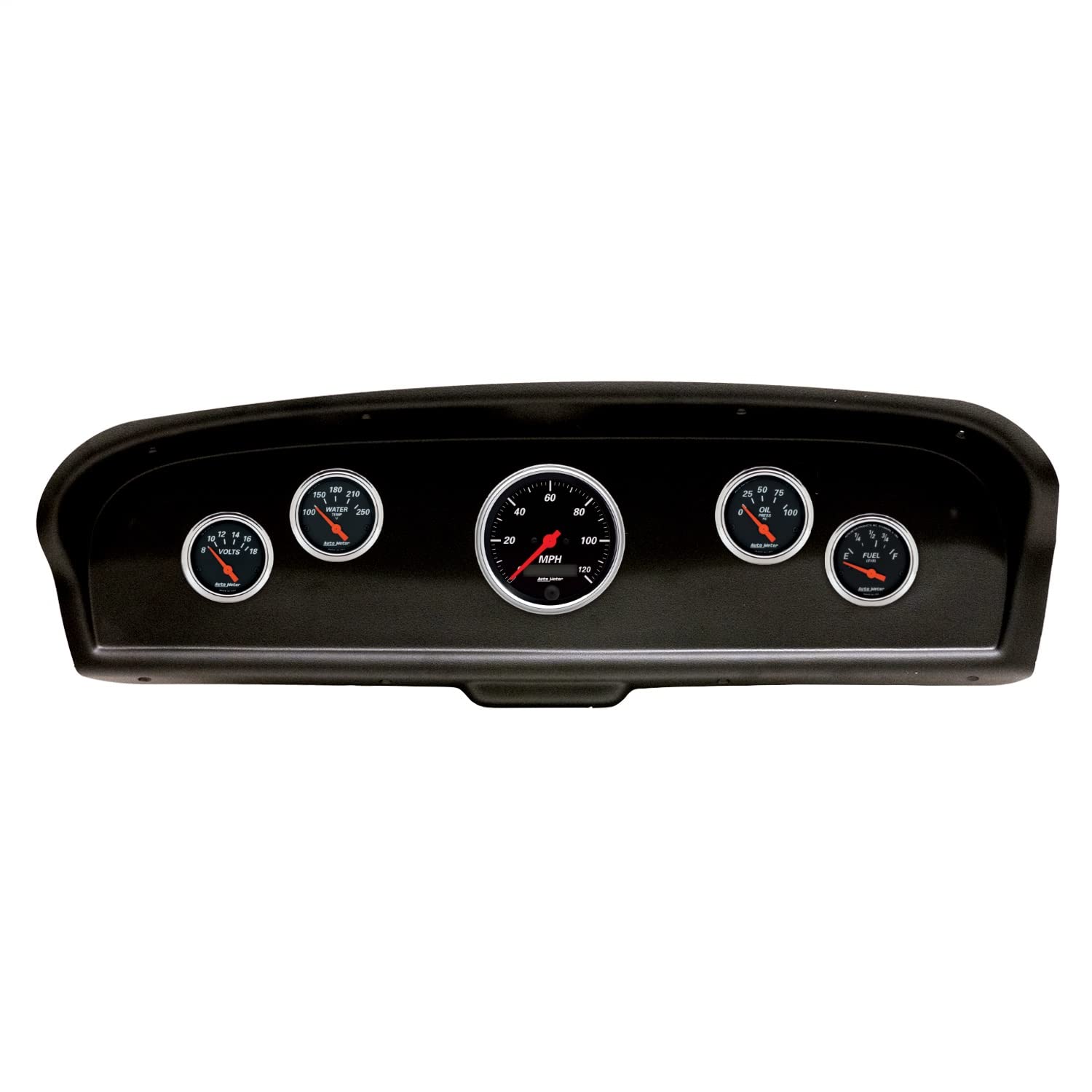 AutoMeter Dash Kit Direct Fit, (3 3/8" X1, 2 1/16" X4), Ford Truck 61-66, Designer Black (2105-06)