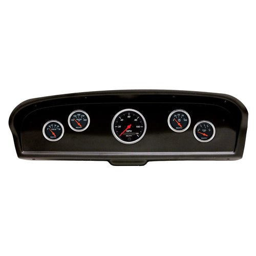 AutoMeter Dash Kit Direct Fit, (3 3/8" X1, 2 1/16" X4), Ford Truck 61-66, Designer Black (2105-06)