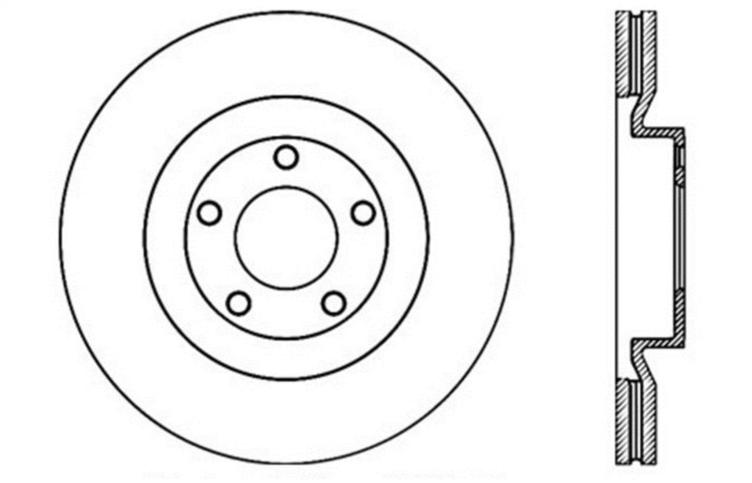 Sport StopTech Cross Drilled Brake Rotor 128.61090L (Front Left), 1 Pack