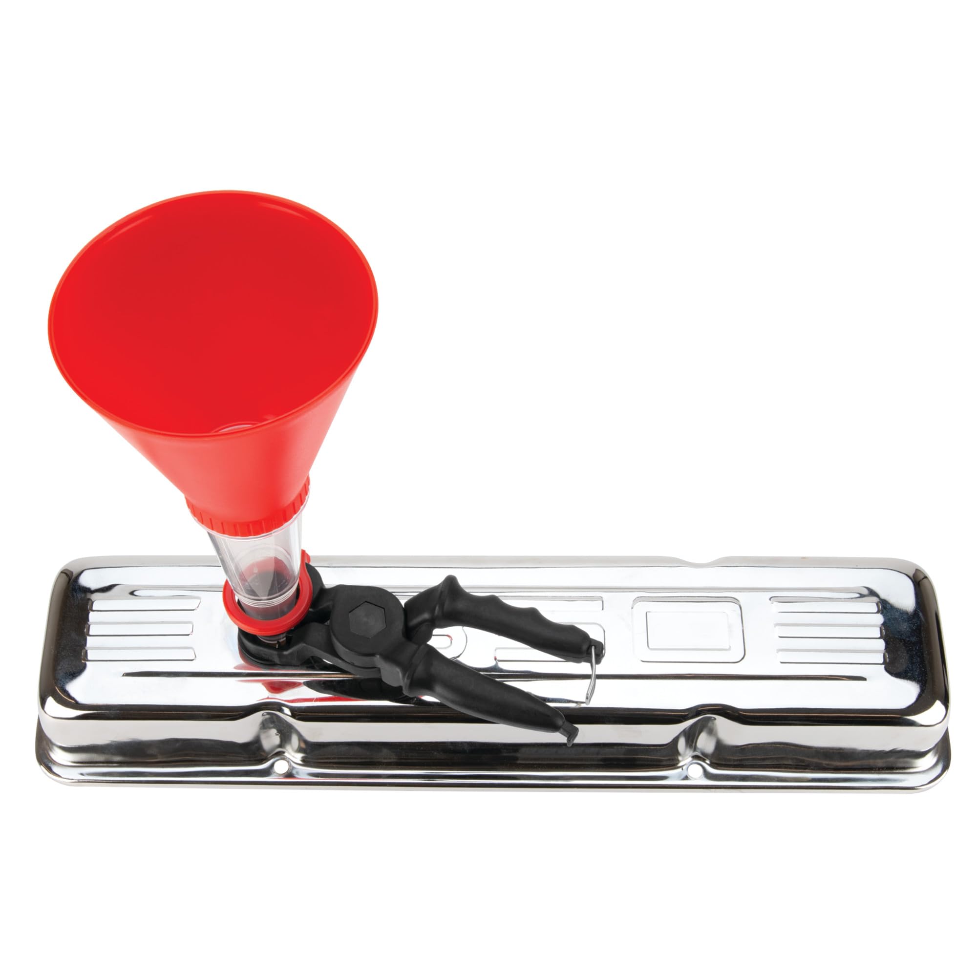 Hands-Free Funnel Performance Tool W4069 with Clamp - Prevents Spills, Transparent Lower Chamber, Fits Most Vehicles, 257mm x 127mm Dimensions