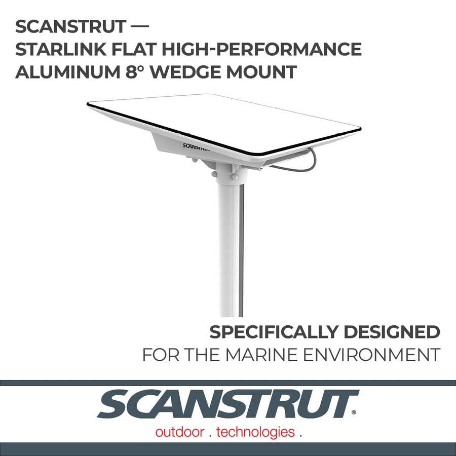 Flat High-Performance Aluminum Wedge for Starlink Scanstrut - 8°