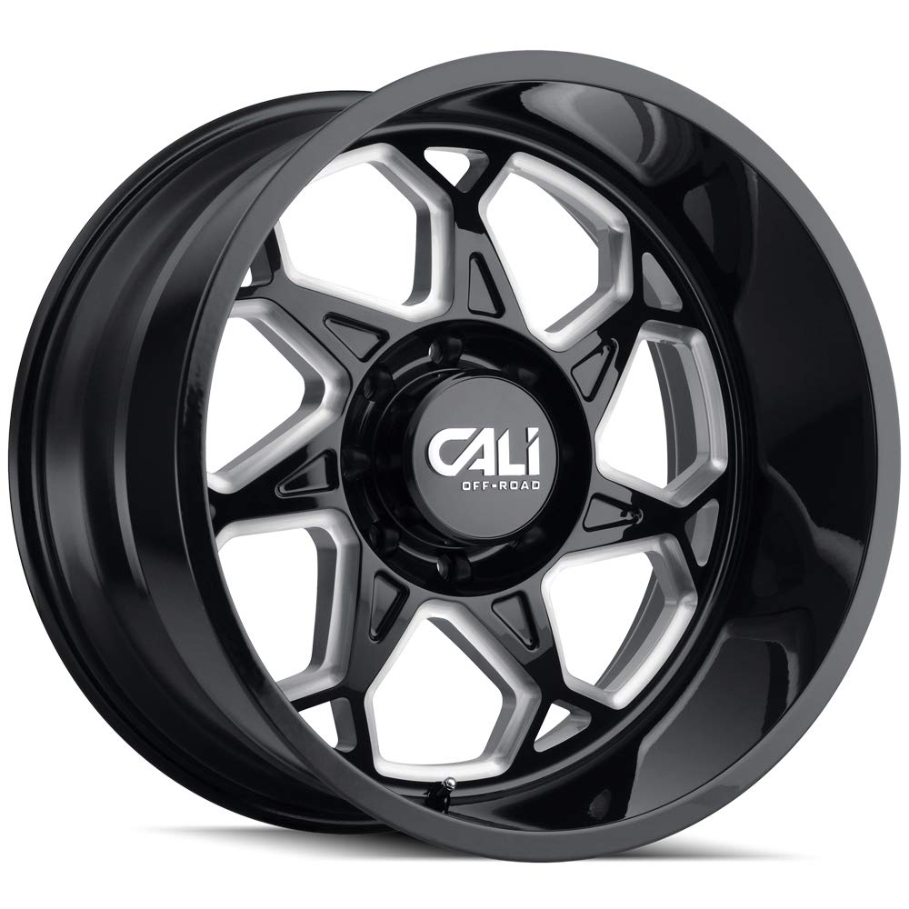 CALI SEVENFOLD OFF-ROAD Gloss Black/Milled Spokes Wheel (20 x 9. inches /8 x 170 mm, 0 mm Offset)