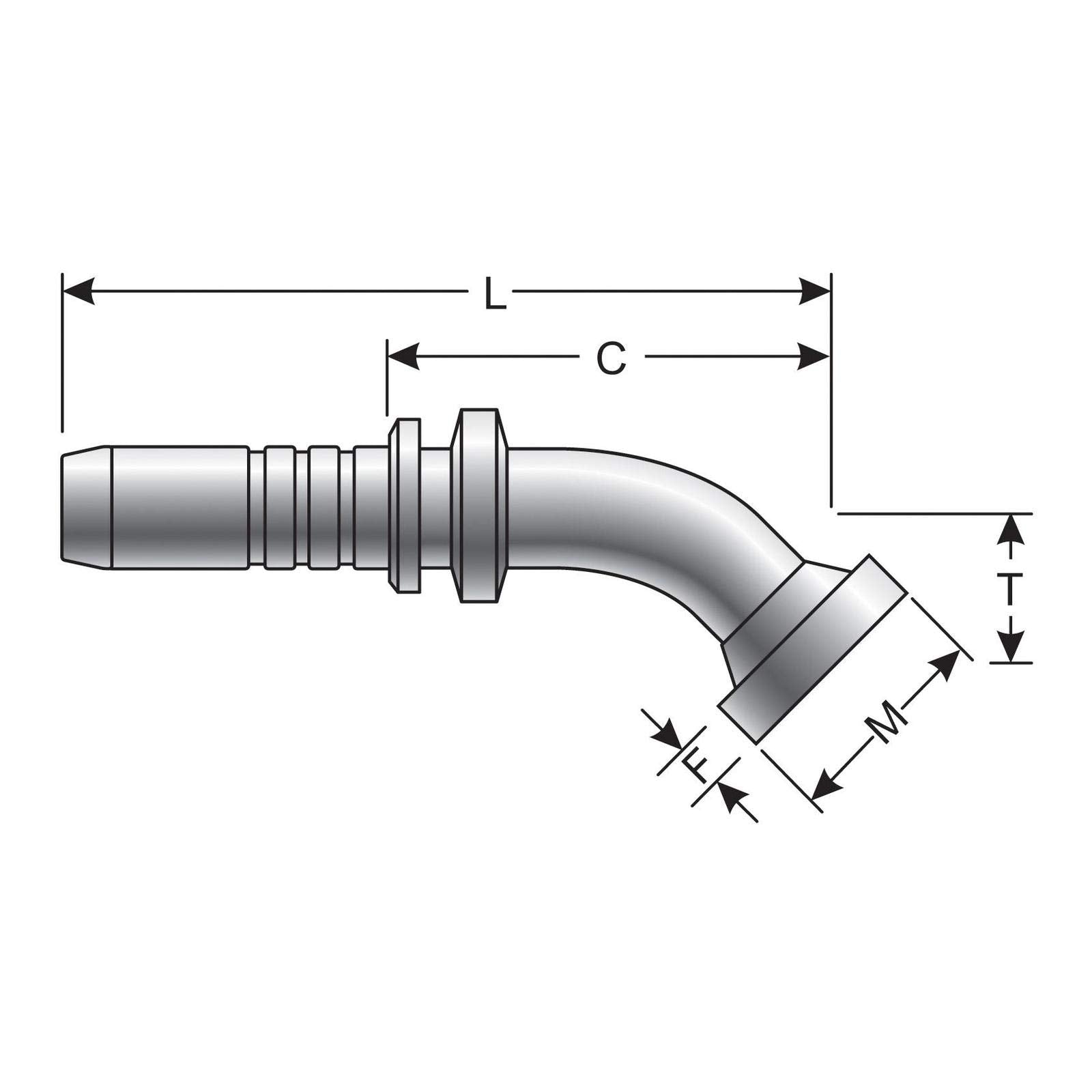 Gates Code 61 G20307-1212 O-Ring Flange - 45 Bent Tube GlobalSpiral Coupling