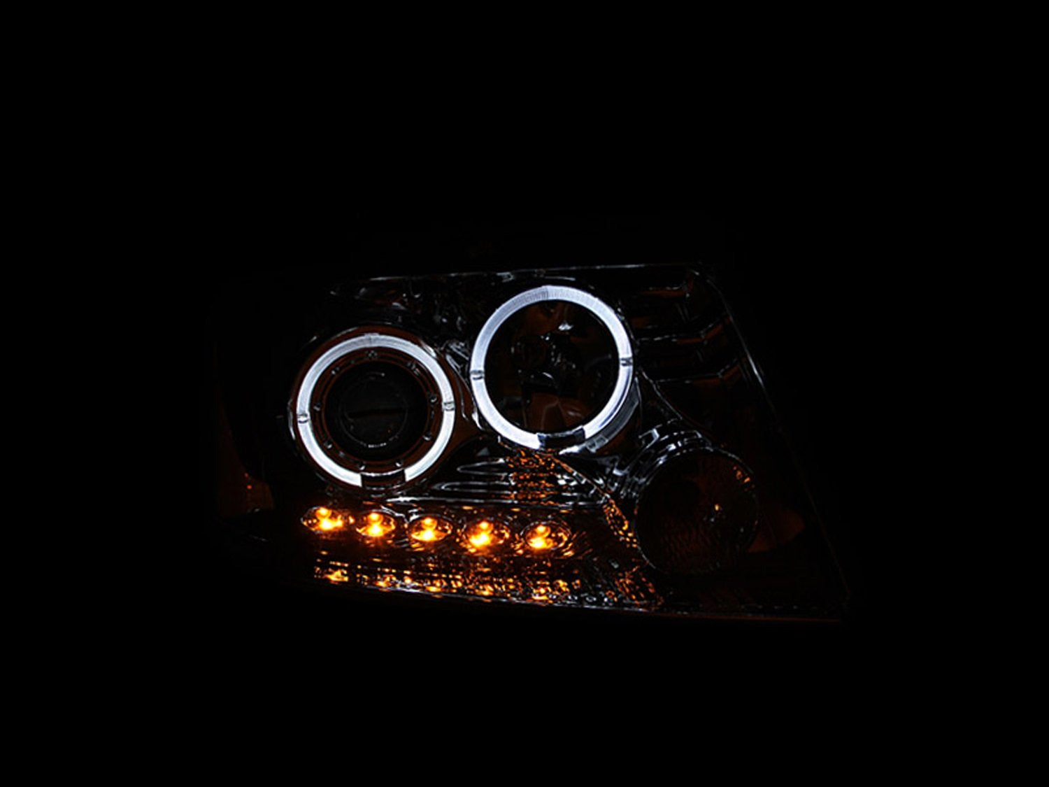 Chrome/Clear/Amber Halogen Projector Headlight AnzoUSA for Ford F-150