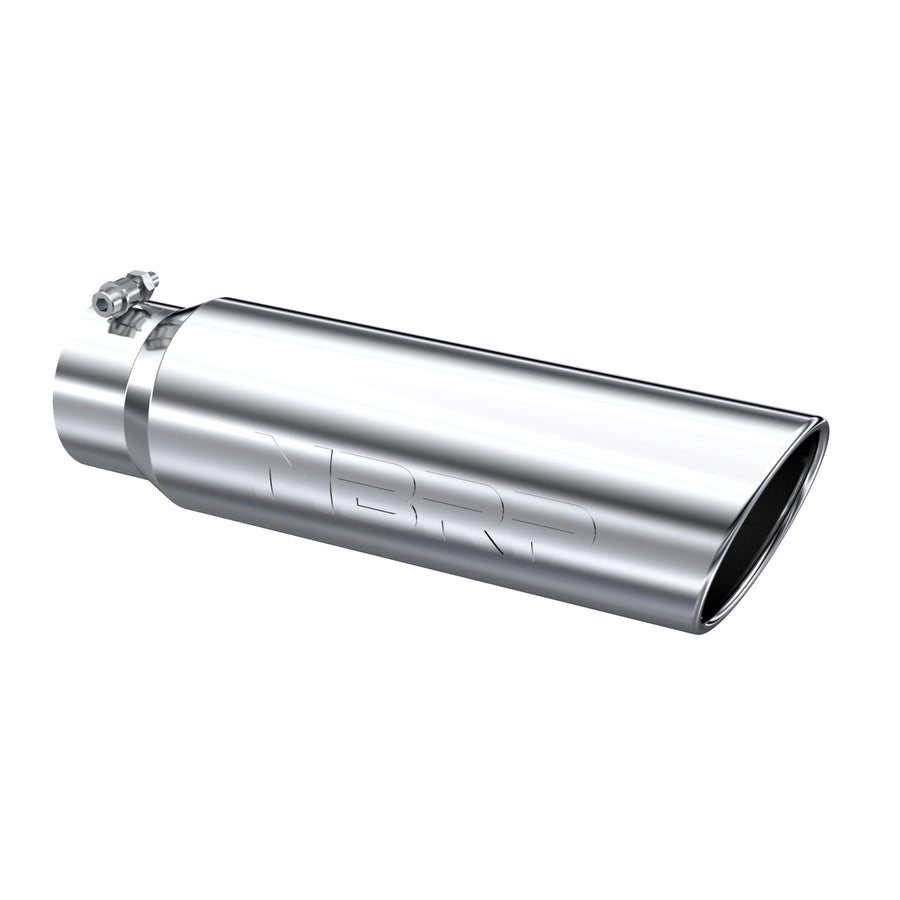 MBRP 5in OD Universal Angled Rolled End 4in Inlet 18in Lgth T304 Exhaust Tip