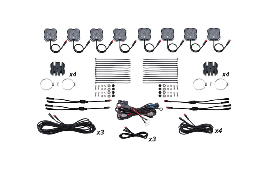 Stage Series Diode Dynamics SXS Rock Light Installer Kit, RGBW M8 (8-Pack)