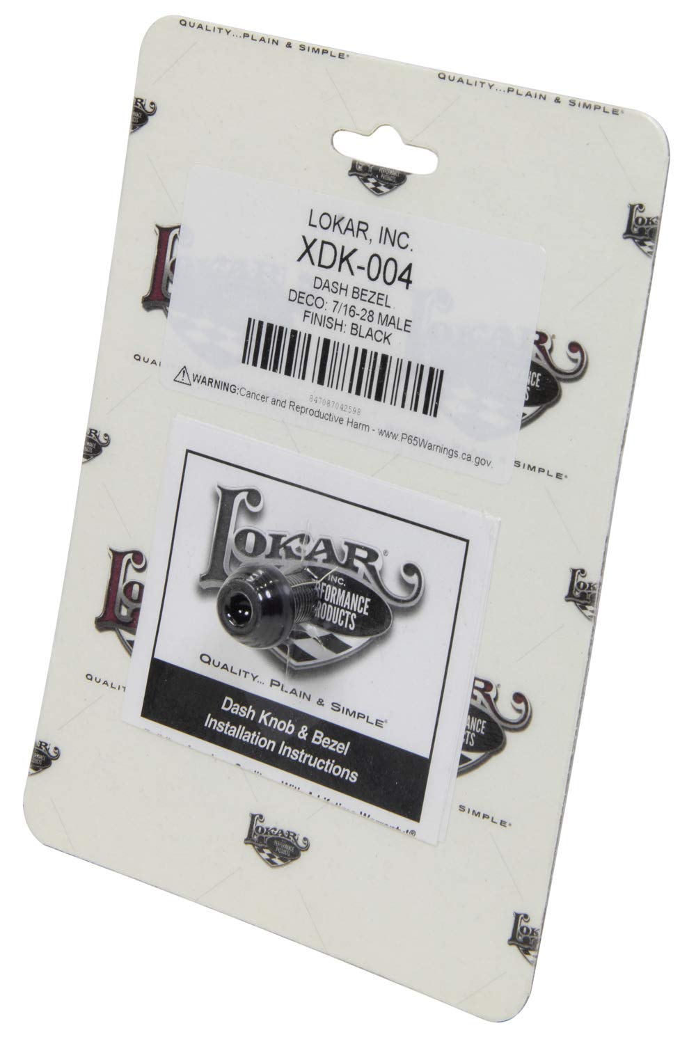 XDK-004 Lokar Performance Products Dash Bezel - Deco - 7/16-28 Male - Black