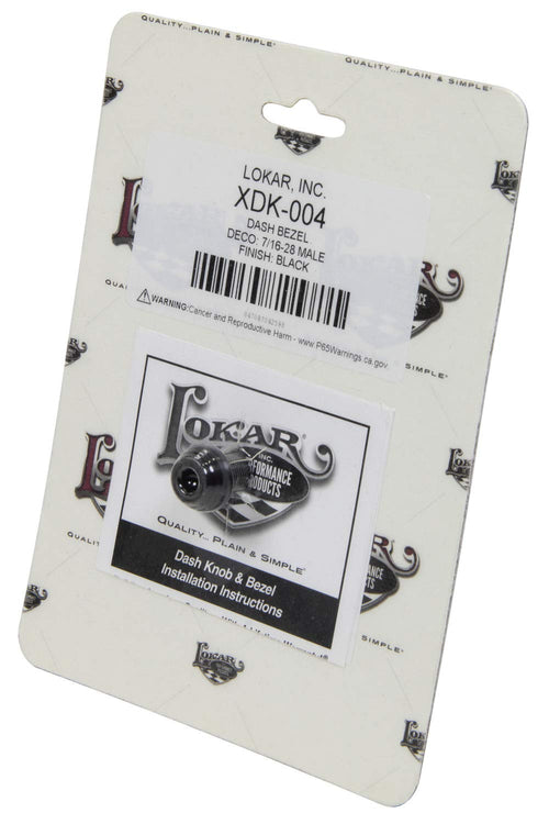 XDK-004 Lokar Performance Products Dash Bezel - Deco - 7/16-28 Male - Black