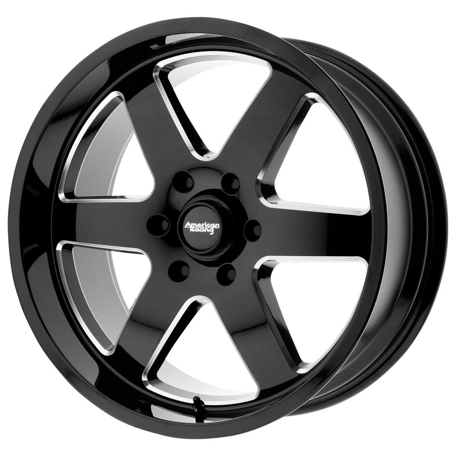 PATROL AMERICAN RACING 17x8.5 8x165.10 Gloss Black Milled (0 mm) Offset Part# (AR92678580300)