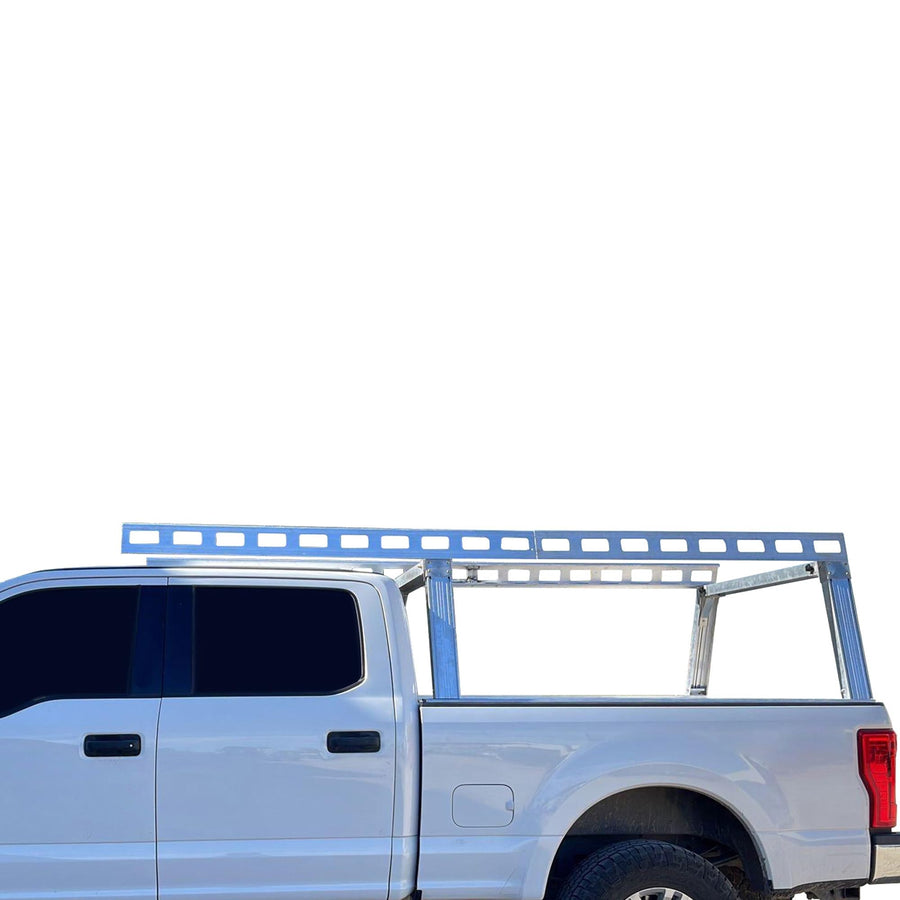 Heavy Duty Black Horse Ladder Rack Over Cab System 8' Bed Silver Aluminum Compatible with All 3/4-ton Trucks with 8ft Bed Length Not Compatible with tonneau Covers-CSFRHD8