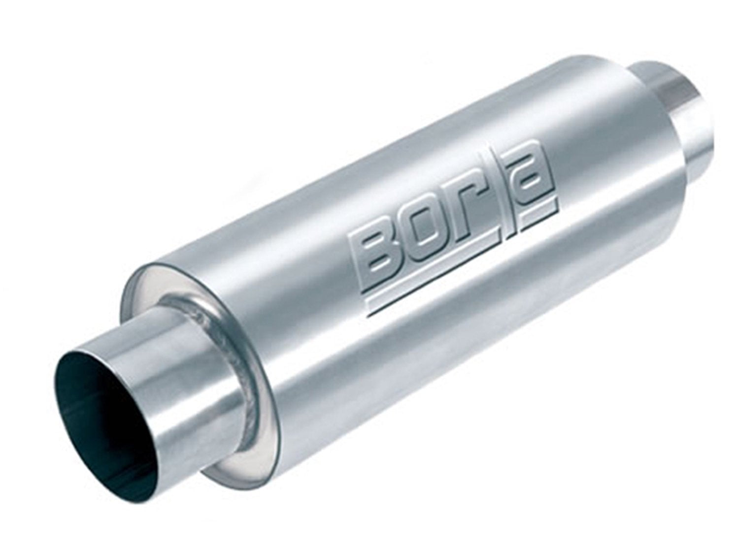 BORLA XR-1 400374 Multicore Racing Muffler For Rotary Engine Equipped Vehicles - 4" Center In/ 4" Center Out 6.25" Round x 16" Long Body 21" Overall Length. Universal. Reversible.