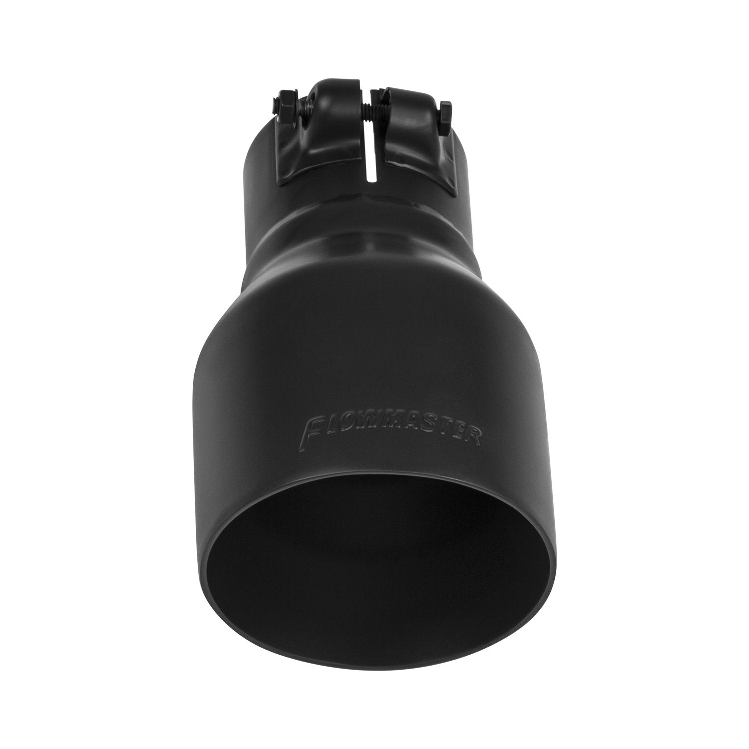 Flowmaster Exhaust Tip 15396B 4 Inch Angle Cut Black Ceramic Coated 304 Stainless Steel Fits 2.5 Inch Tubing 7 Inch Long - Clamp On