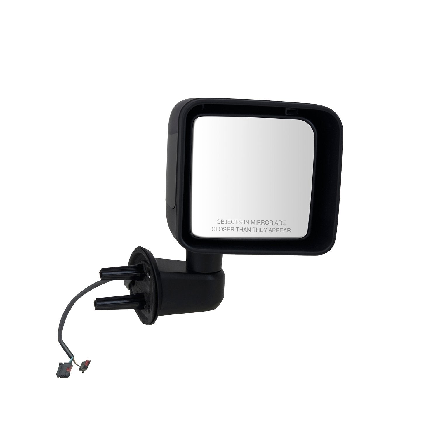 Fit System Mirror Passenger Side for Jeep Wrangler, Wrangler JK, Textured Black w/PTM Cover, Foldaway, Heated Power