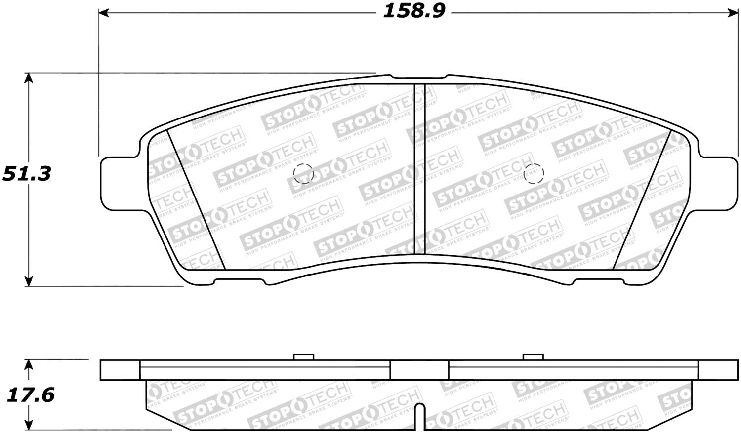 Rear StopTech 308.07570 Brake Pads with Shims and Hardware Street