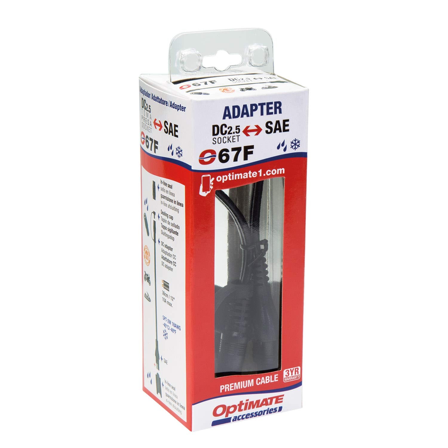 Optimate TecMate Cable O-67F, DC 2.5 Socket - SAE