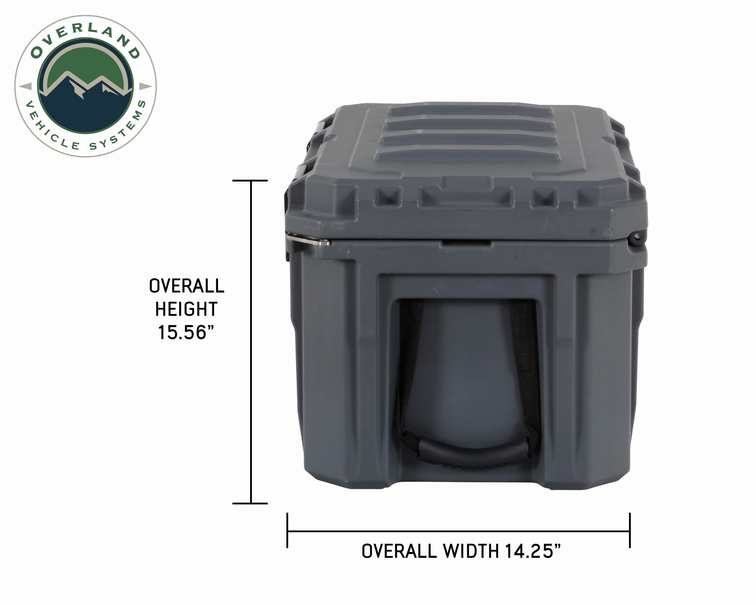 D.B.S. Overland Vehicle Systems 53 QT Dry Box Storage with Drain and Bottle Opener | Dark Grey | Waterproof Sealing | Heavy Duty Latches | 40100001
