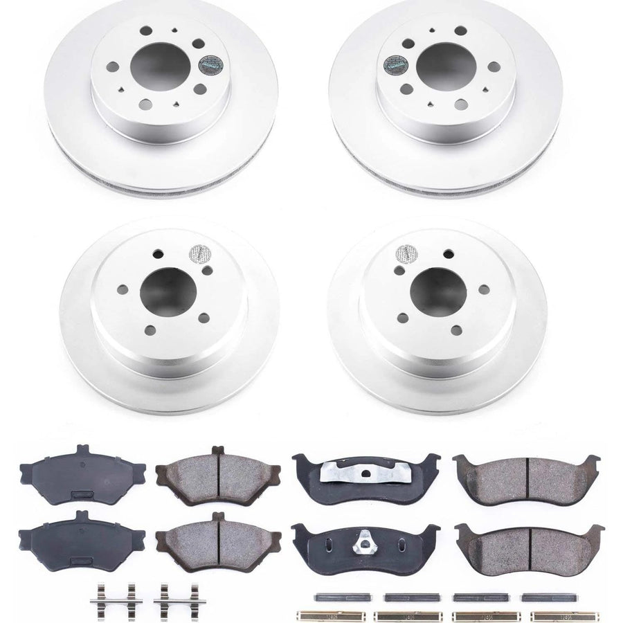 Power Stop Z17 Evolution Coated Rotor Front Brake Kit- Brake Rotors and Coated Ceramic Brake Pads