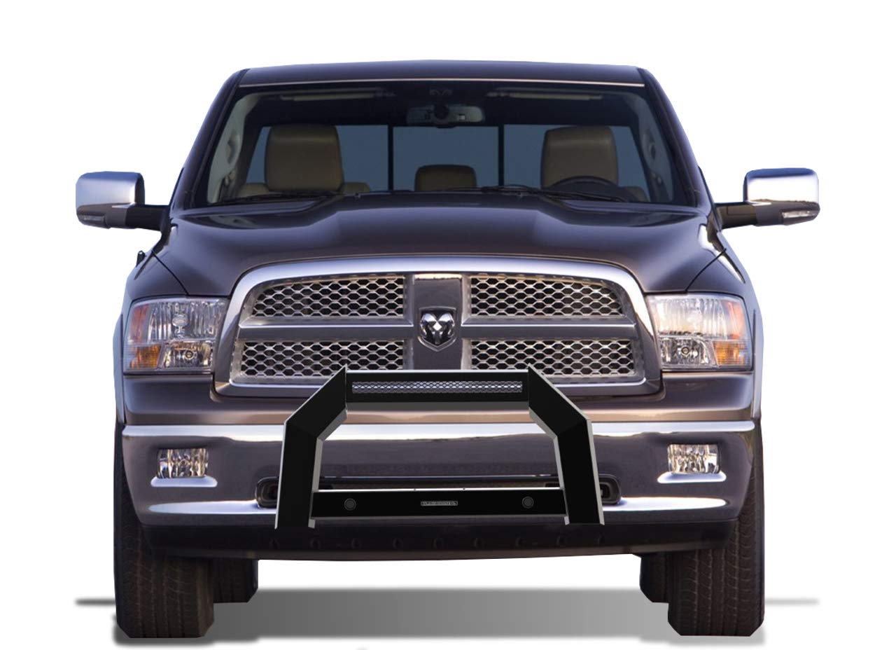 Black Horse Off Road Bull Bar Armour No Skid Plate Matte Black Compatible with 2019-2023 Ram 1500 Classic (Excl.Rebel & Warlock Trims)|2009-2018 Ram 1500 (Excl.Rebel & Warlock Trims-AB-DO10-NL
