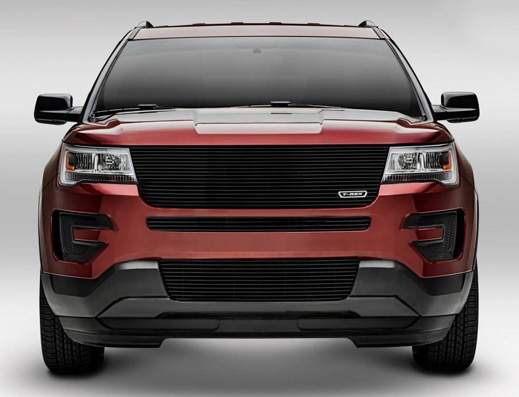 2016-2017 Explorer T-Rex Grilles Billet Bumper Grille, Black, 2 Pc, Insert, Does Not Fit Vehicles with Camera - PN #25664B
