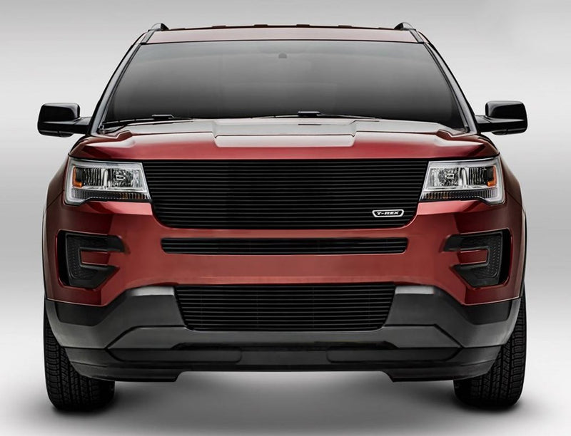 2016-2017 Explorer T-Rex Grilles Billet Bumper Grille, Black, 2 Pc, Insert, Does Not Fit Vehicles with Camera - PN #25664B